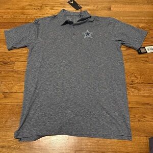 NWT- Dallas Cowboys Antigua Heathered Blue Polo Shirt